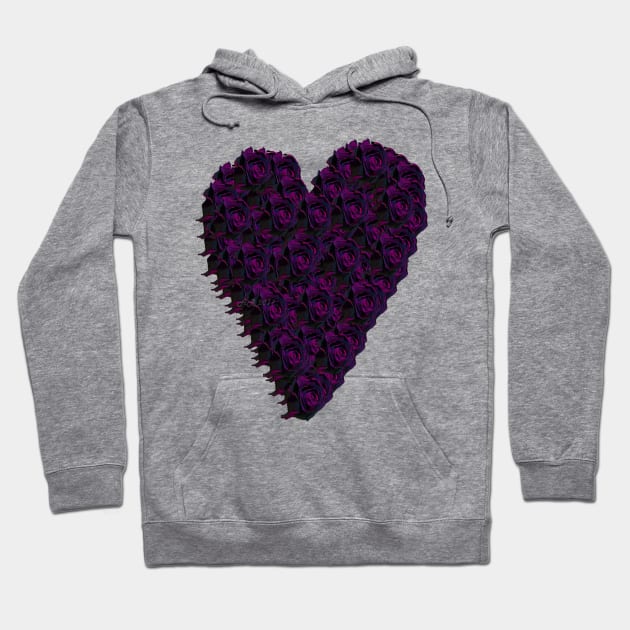 Purple Rose Heart Hoodie by Not Meow Designs 